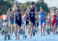 Steffen Justus war in San Diego als Vierter bester deutscher Triathlet, Jan Frodeno musste mit Fußproblemen beim Laufen aufgeben. Foto: Delly Carr/ ITU Media.