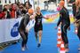 Da war die Triathlonwelt noch in Ordnung. Anne Haug wechselte mit 28 Sekunden Vorsprung auf Steffen Justus, der dann zwei Mal auf dem Rad stürzte. Foto: dtu/pb.